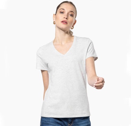 Kariban – Ladies’ short-sleeved V-neck T-shirt