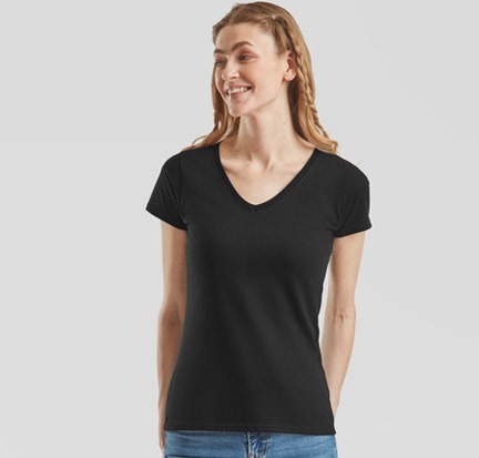 Fruit of the Loom Ladies Valueweight V-⁠Neck T